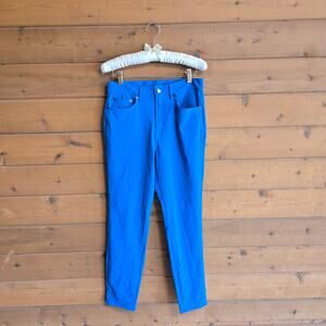 Oiselle Roga Performance Jean Pacific Blue Geometric Golf Pant S Pocket Skinny